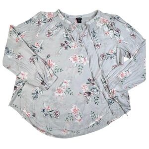Torrid Floral Flowy Lightweight Blouse Boho Cottagecore Peasant Romantic sz 2